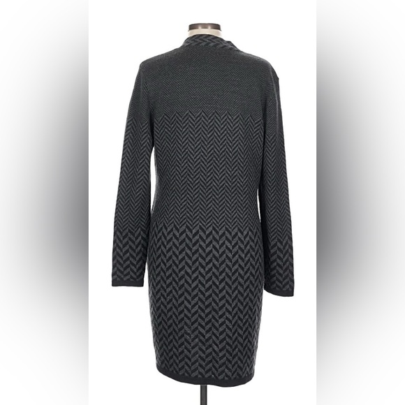 Soft Surroundings Black & Gray Chevron Long Cardigan - Picture 2 of 6